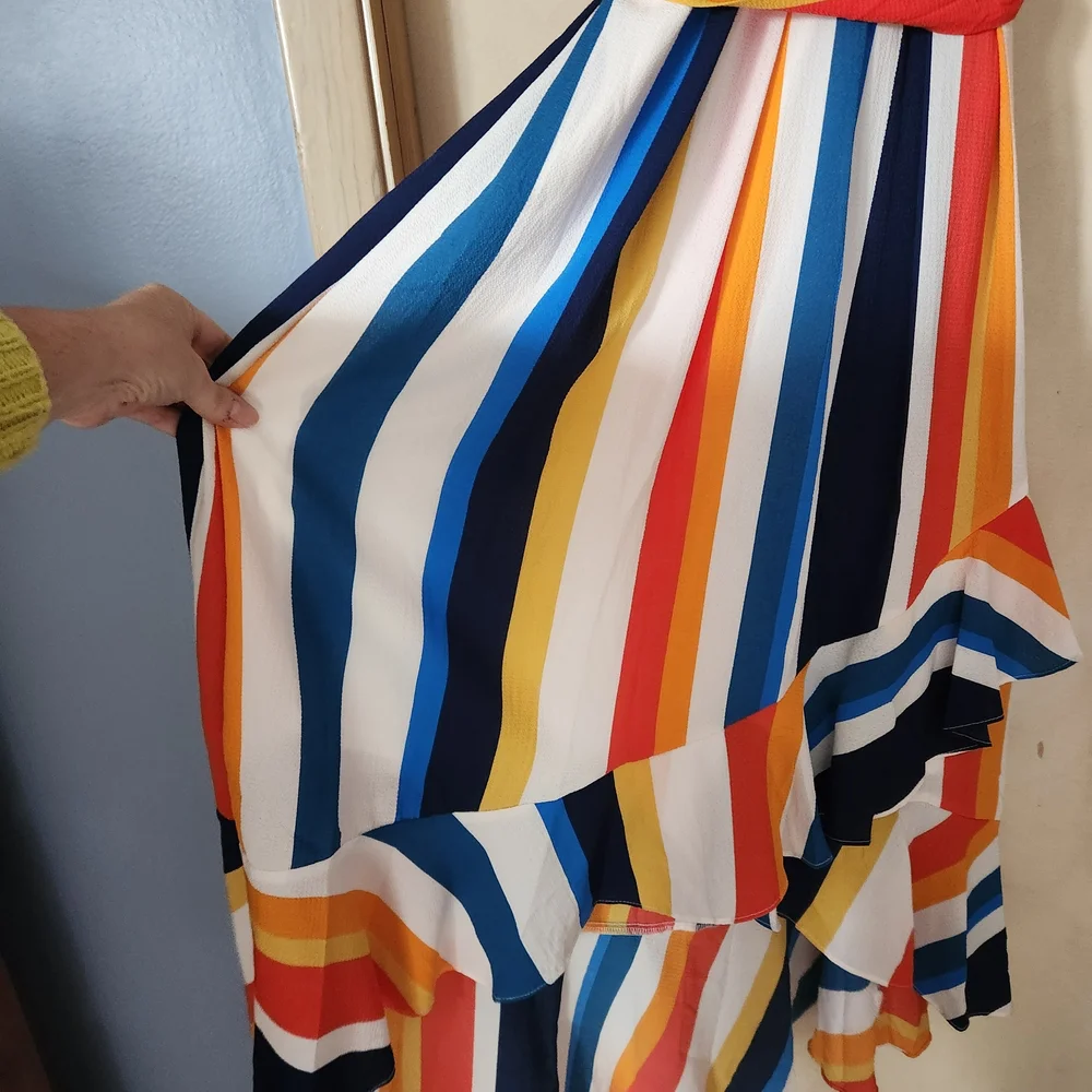 Julia Jordan Colorful Striped High Low Dress - Picture 3 of 7